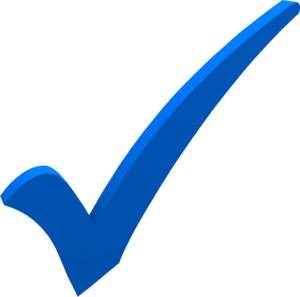 tick mark blue symbol 25